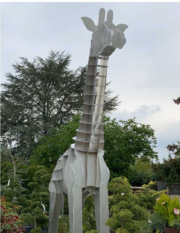 statue aluminium girafe grandeur nature