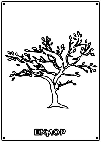 une plaque décorative avec le dessin d'un arbre