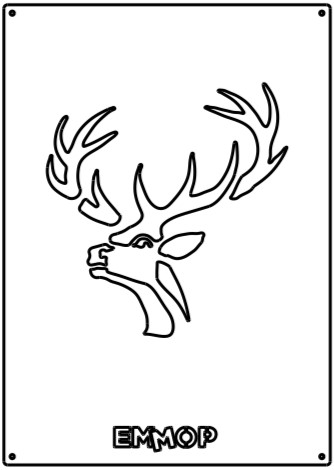 une plaque décorative avec le dessin d'un cerf