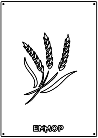 une plaque décorative avec le dessin d'un épi de blé