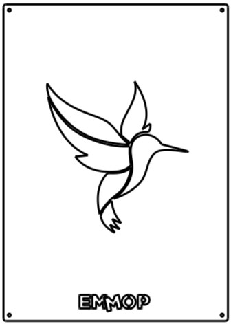 une plaque décorative avec le dessin d'un oiseau